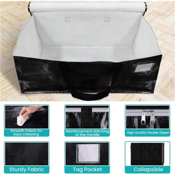 Extra Large Moving Boxes-Moving Bags with Zipper, Carrying Handles and Tag - Picture 3 of 7